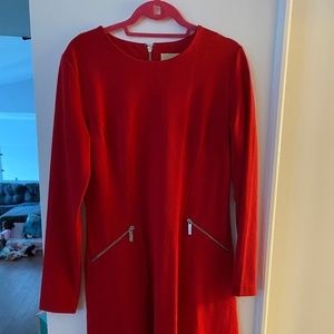 Michael Kors red long sleeved dress